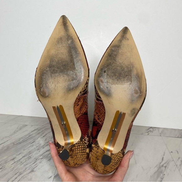 Sam Edelman Julianne Snakeskin Leather Pointy Toe Pump 7M - Picture 14 of 15